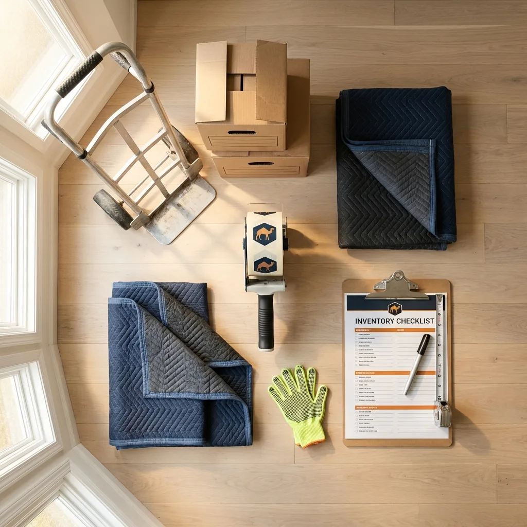 Professional moving supplies and packing materials layout for North Fort Myers residential relocations